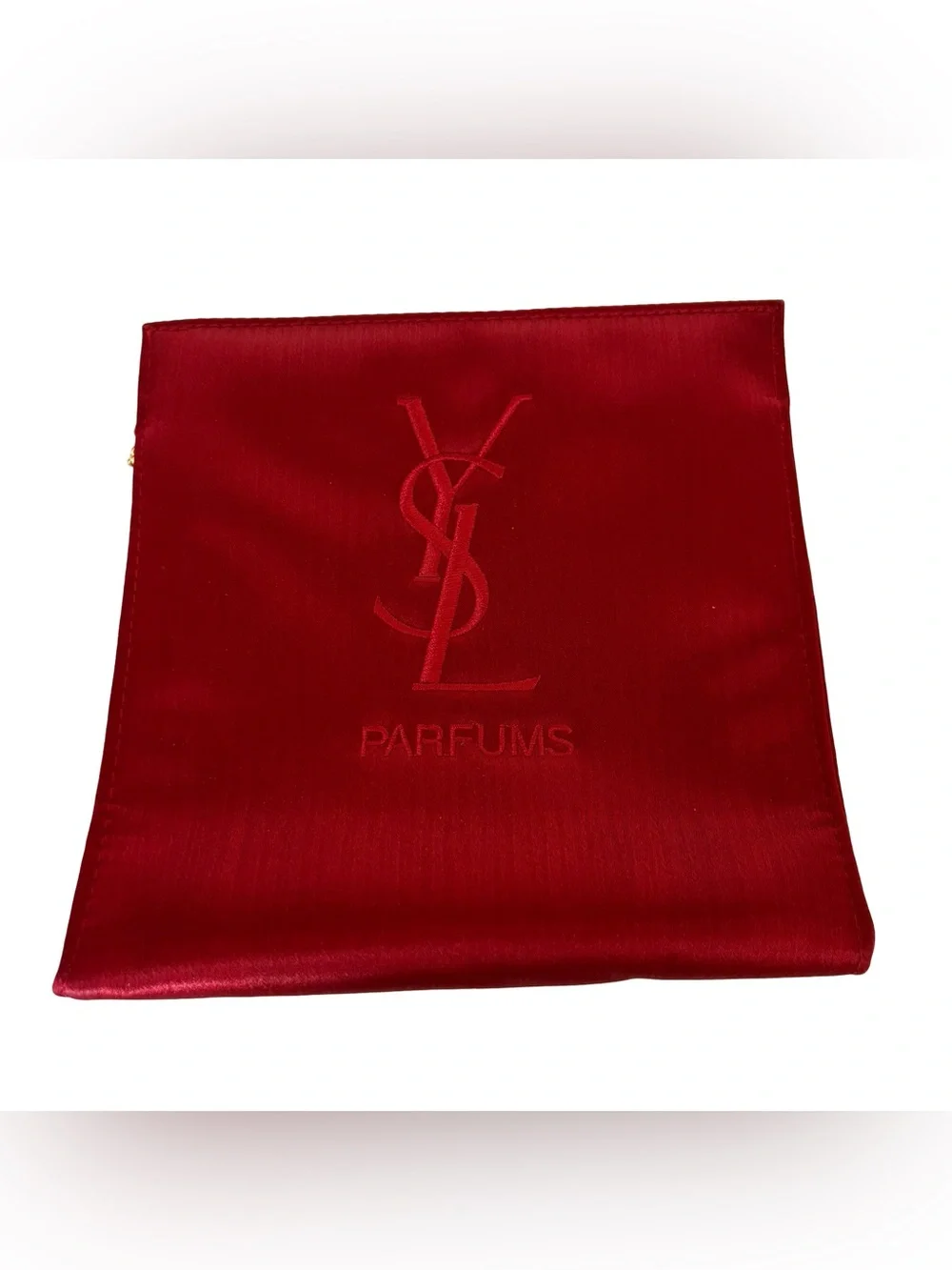 Yves Saint Laurent (YSL) Red Satin Parfums Pouch Vintage